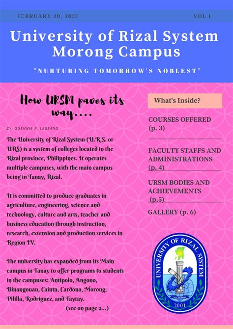 urs morong portal|University of Rizal System .